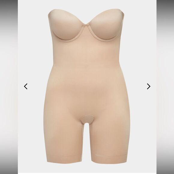 Spanx strapless bodysuit tan nude small s shaper removeable straps bra small s - Picture 2 of 6